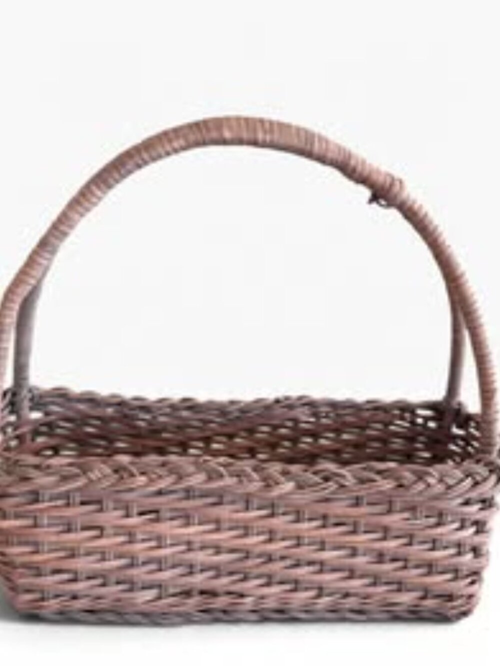rectangular hand-woven wicker market trug basket